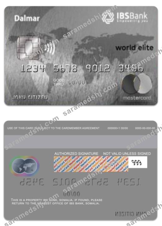 Somalia IBS Bank Dalmar world elite mastercard